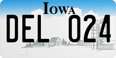 IA license plate DEL024