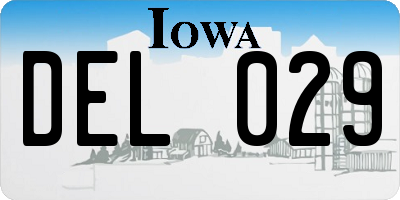 IA license plate DEL029
