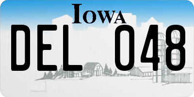 IA license plate DEL048