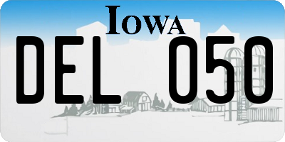 IA license plate DEL050