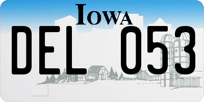 IA license plate DEL053