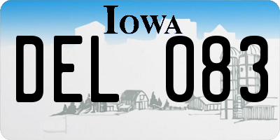IA license plate DEL083