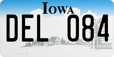 IA license plate DEL084