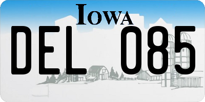 IA license plate DEL085