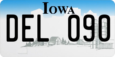 IA license plate DEL090