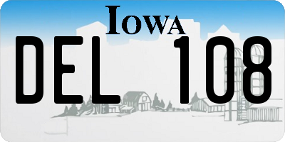 IA license plate DEL108