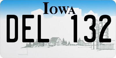 IA license plate DEL132