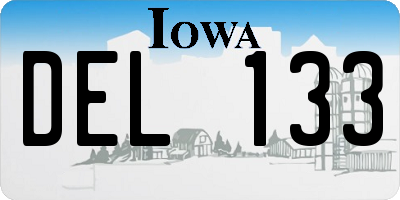 IA license plate DEL133