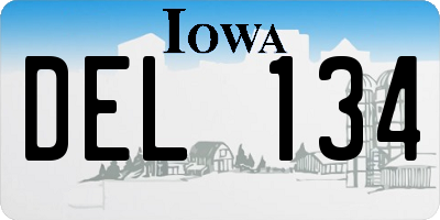 IA license plate DEL134