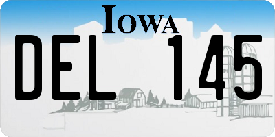 IA license plate DEL145