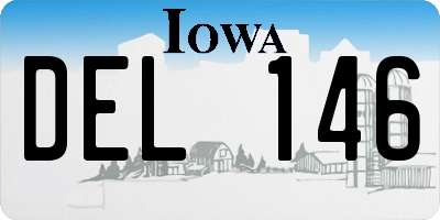 IA license plate DEL146