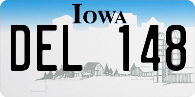 IA license plate DEL148