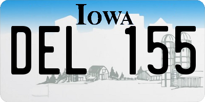 IA license plate DEL155