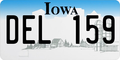 IA license plate DEL159