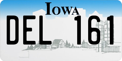 IA license plate DEL161