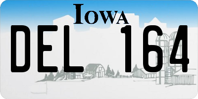 IA license plate DEL164