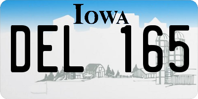 IA license plate DEL165