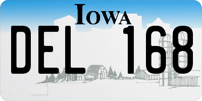 IA license plate DEL168