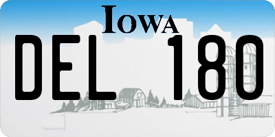 IA license plate DEL180