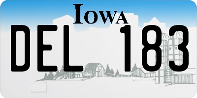 IA license plate DEL183