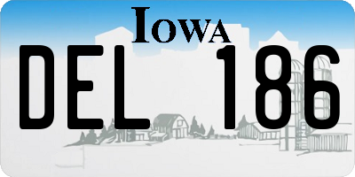 IA license plate DEL186