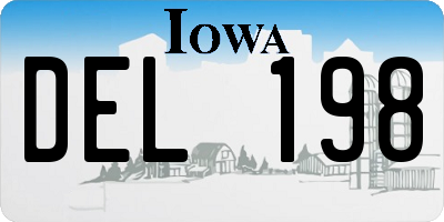 IA license plate DEL198
