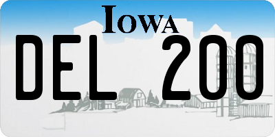 IA license plate DEL200