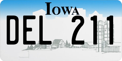 IA license plate DEL211