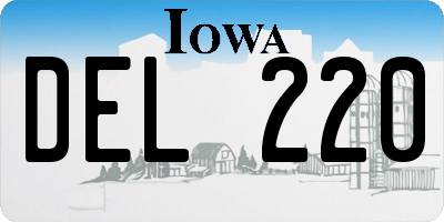IA license plate DEL220