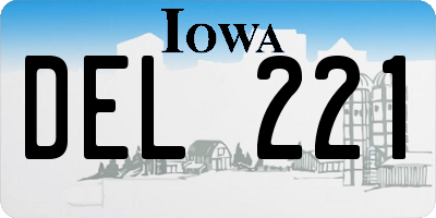 IA license plate DEL221