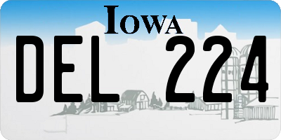IA license plate DEL224