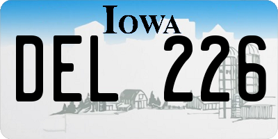 IA license plate DEL226