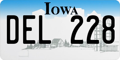 IA license plate DEL228