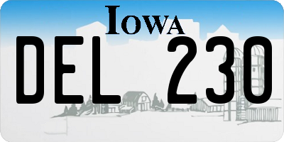 IA license plate DEL230