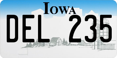 IA license plate DEL235