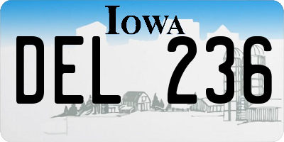 IA license plate DEL236