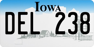 IA license plate DEL238