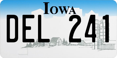 IA license plate DEL241