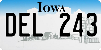 IA license plate DEL243