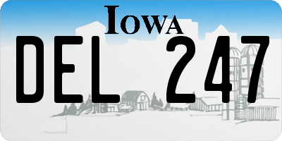 IA license plate DEL247