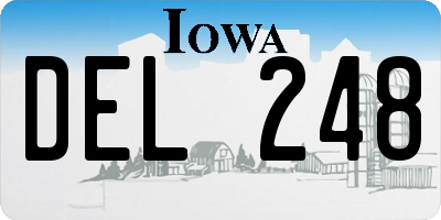 IA license plate DEL248