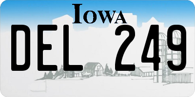 IA license plate DEL249