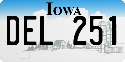IA license plate DEL251