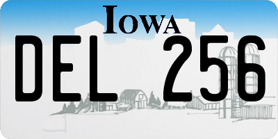 IA license plate DEL256