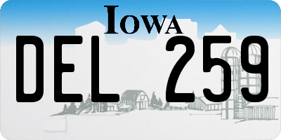 IA license plate DEL259