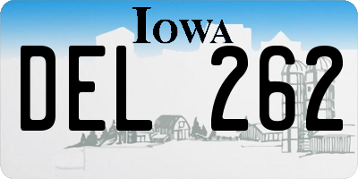 IA license plate DEL262