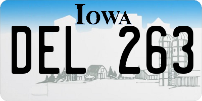 IA license plate DEL263