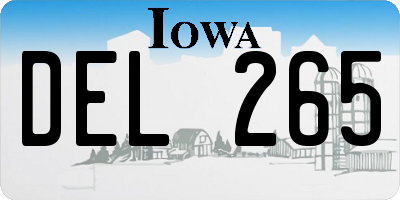 IA license plate DEL265