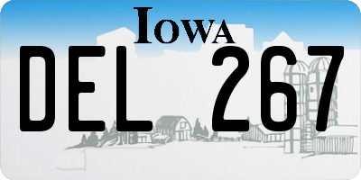 IA license plate DEL267