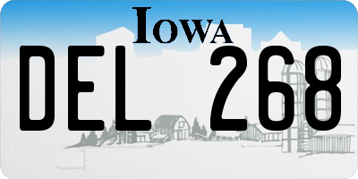 IA license plate DEL268